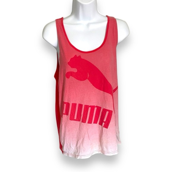 Puma Sport Lifestyle Pink & Red Stretch Tank Top – Activewear Gym Shirt -Large - Picture 6 of 6